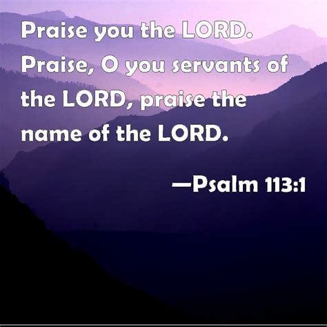 Praise the Name of the Lord .